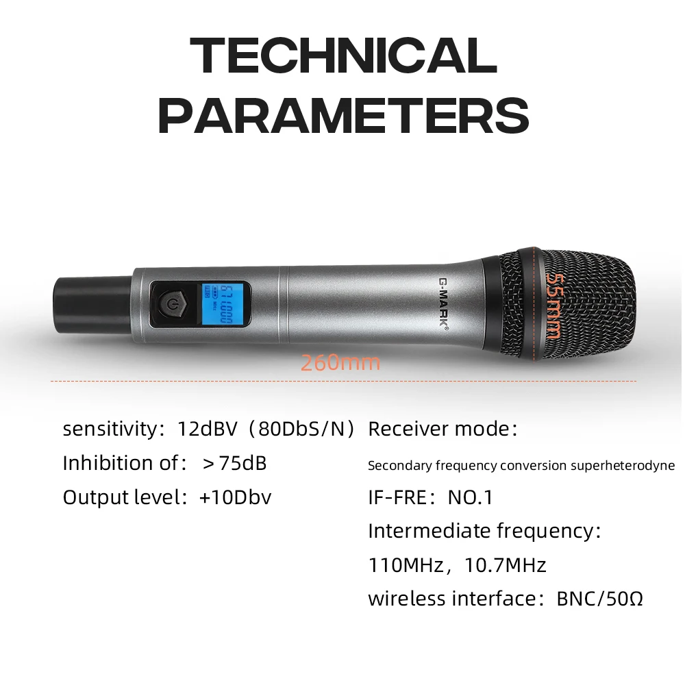 Microphon Wireless G-MARK K8 UHF Karaoke Mic With Lithium Battery For Stage Party Show Church Wedding Teaching 6