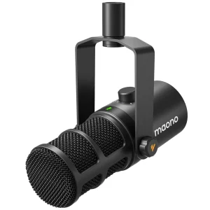 Maono USB/XLR Dynamic Microphone All Metal With One-Touch Mute Headphone Jack And Volume Control For Podcasting Streaming PD400X 1